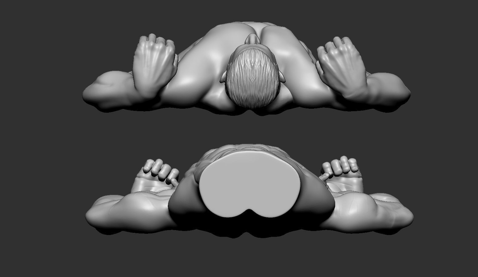 Bodybuilder male showing off his muscles 3D print model_9