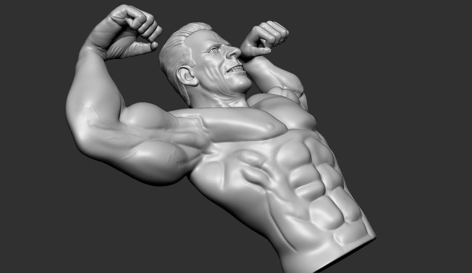 Bodybuilder male showing off his muscles 3D print model_12