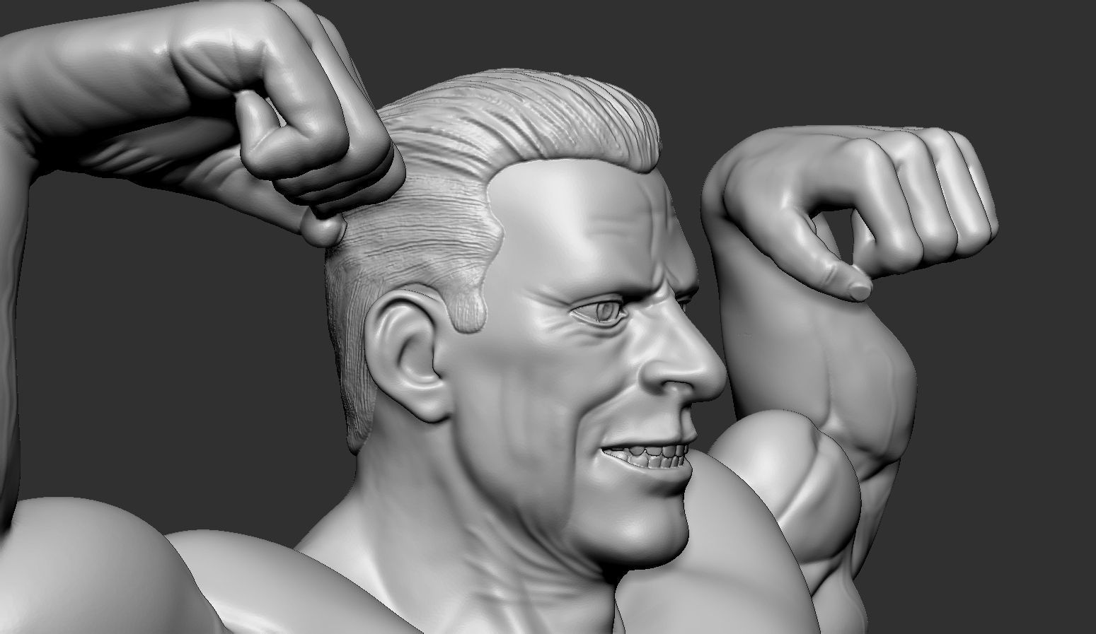 Bodybuilder male showing off his muscles 3D print model_6