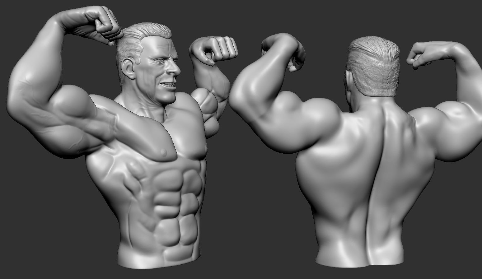 Bodybuilder male showing off his muscles 3D print model_7