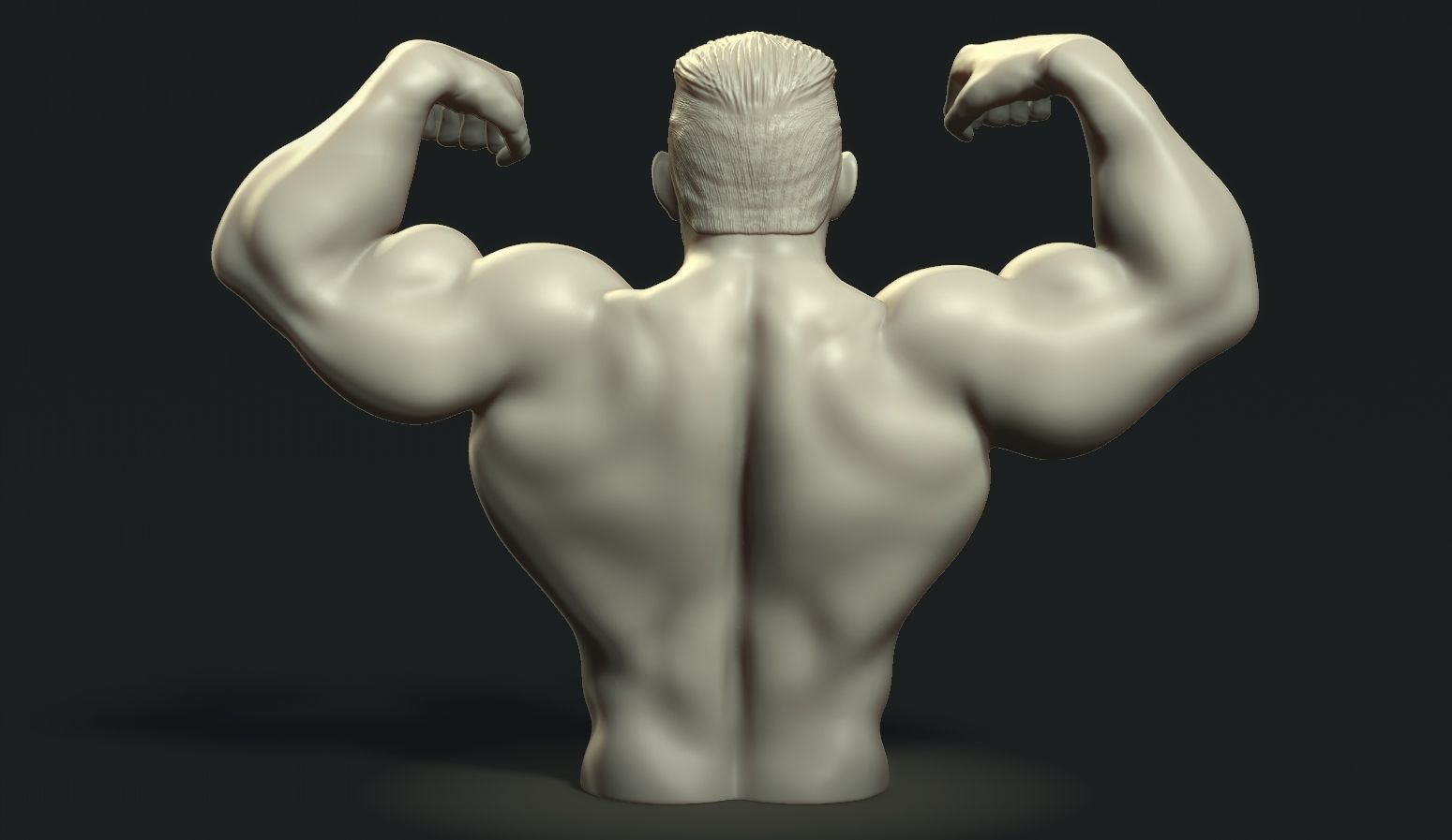 Bodybuilder male showing off his muscles 3D print model_3
