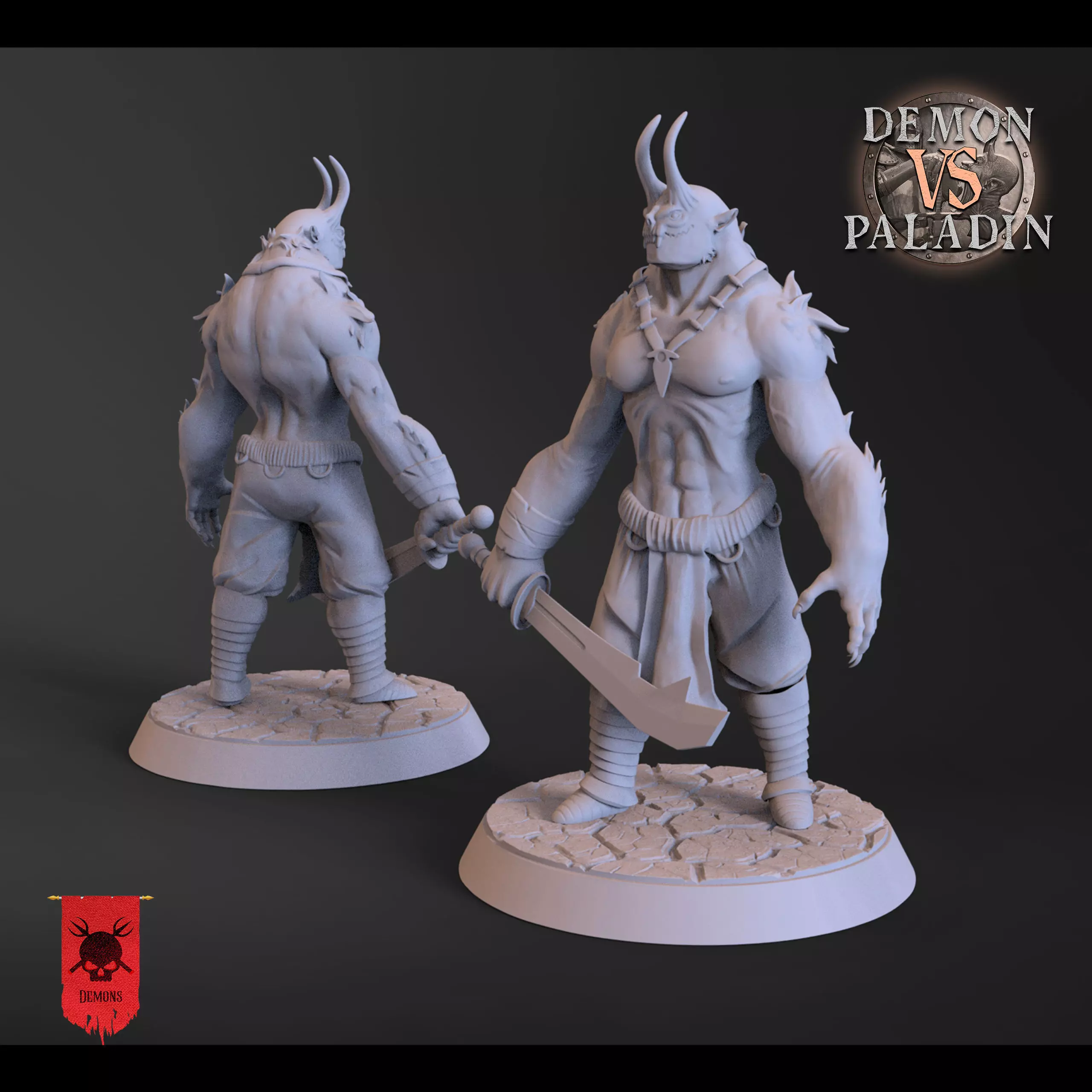 Puloman - Demon Vs Paladin 3D print model_0