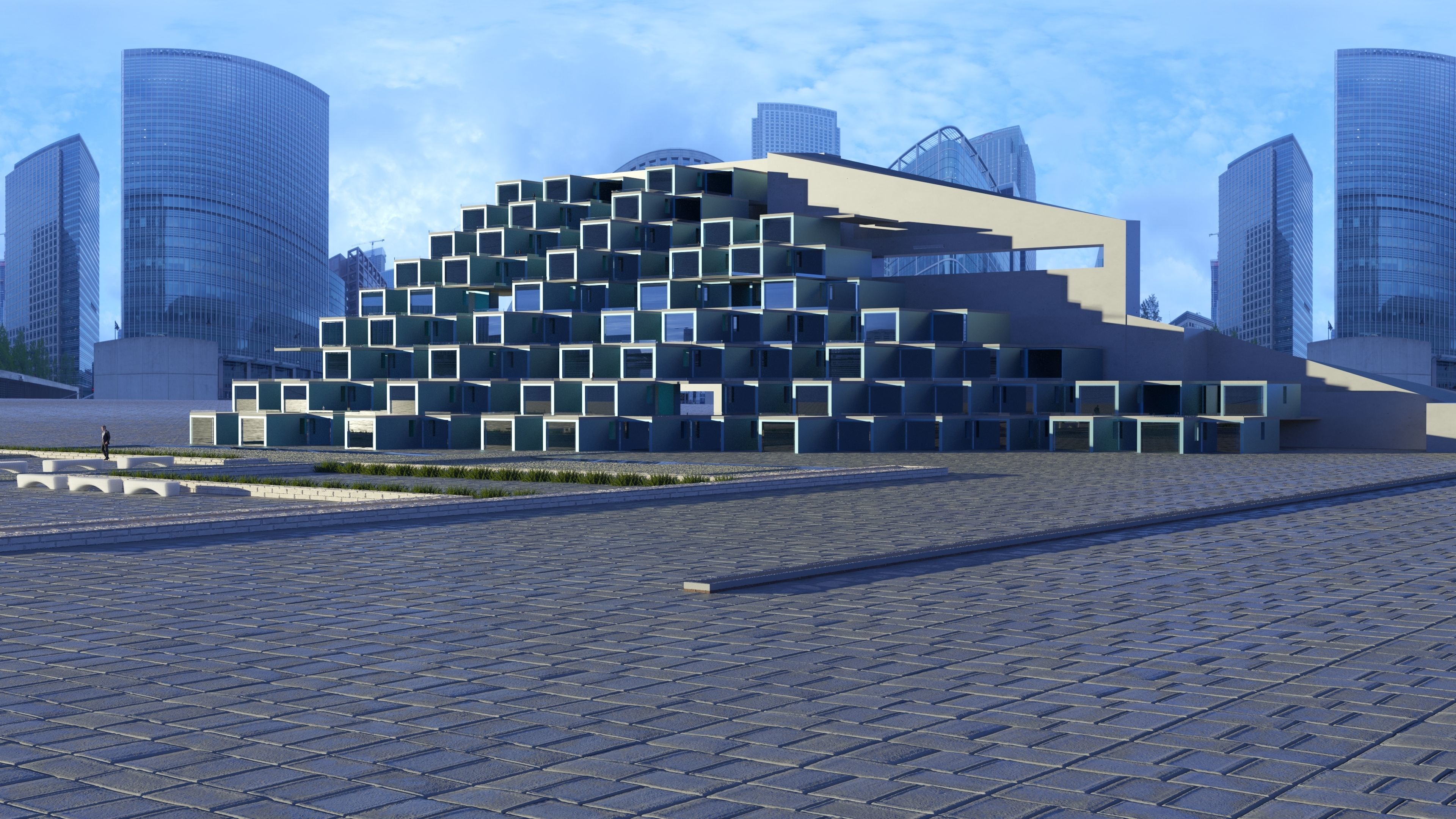 The Wall wooden toy block 3D model_1