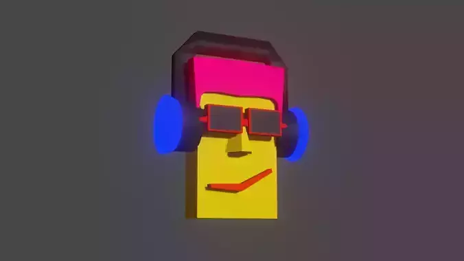 NFT Dj Character Low-poly 3D model