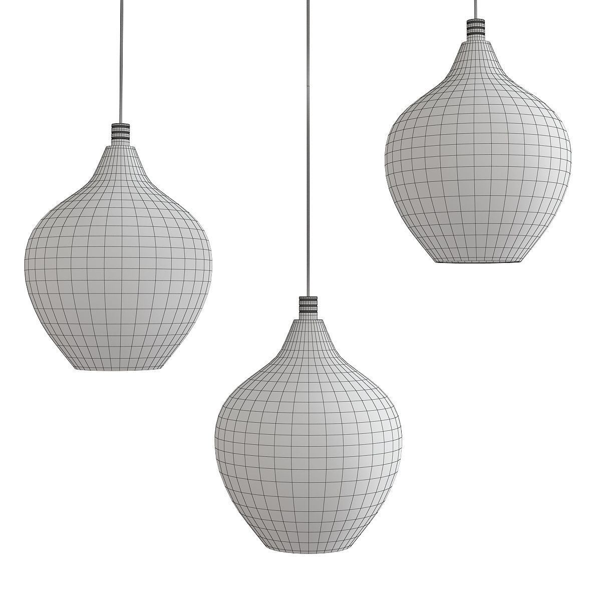 Victoria Round Drop LED Mini Pendant Light Low-poly 3D model_1