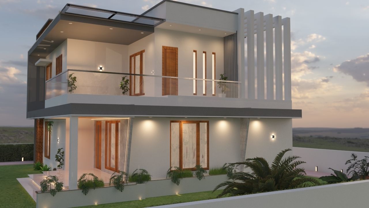Exterior House Design 3D model_1