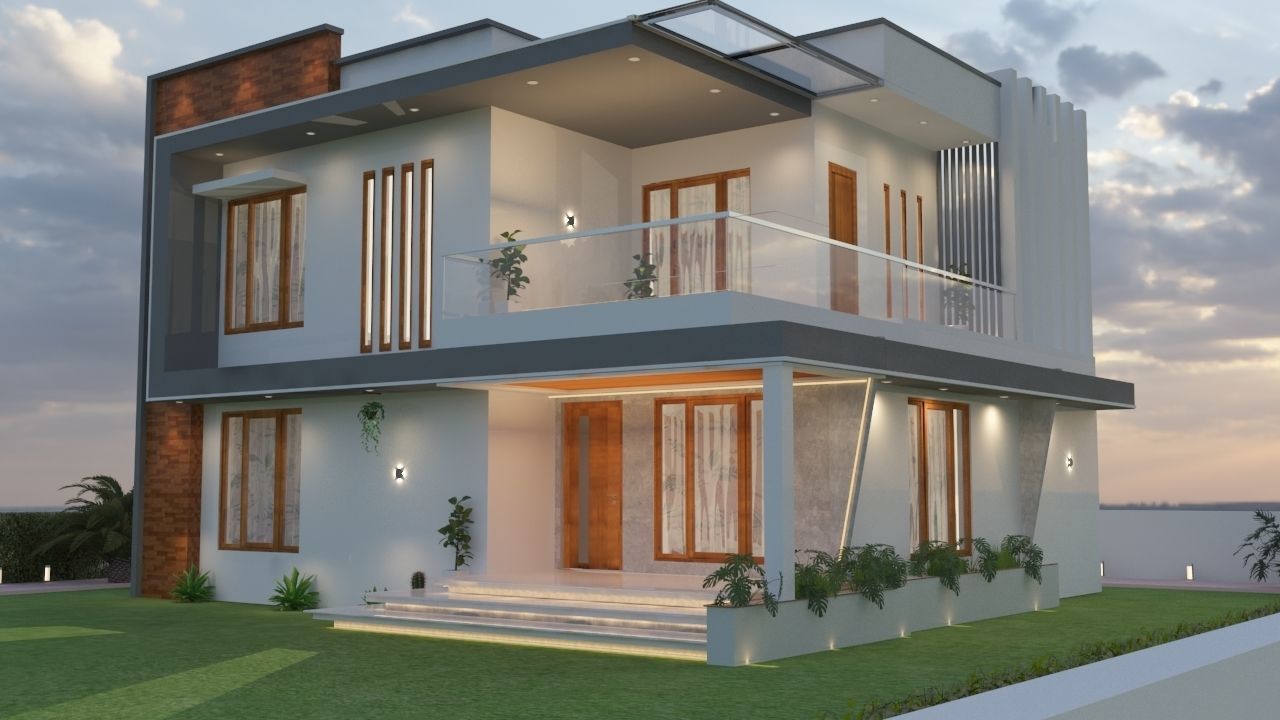 Exterior House Design 3D model_2