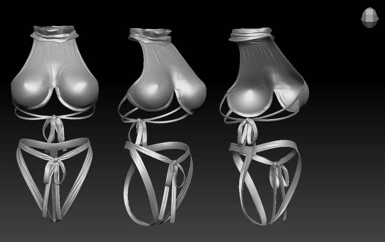 Women Lingerie - 001 Low-poly 3D model