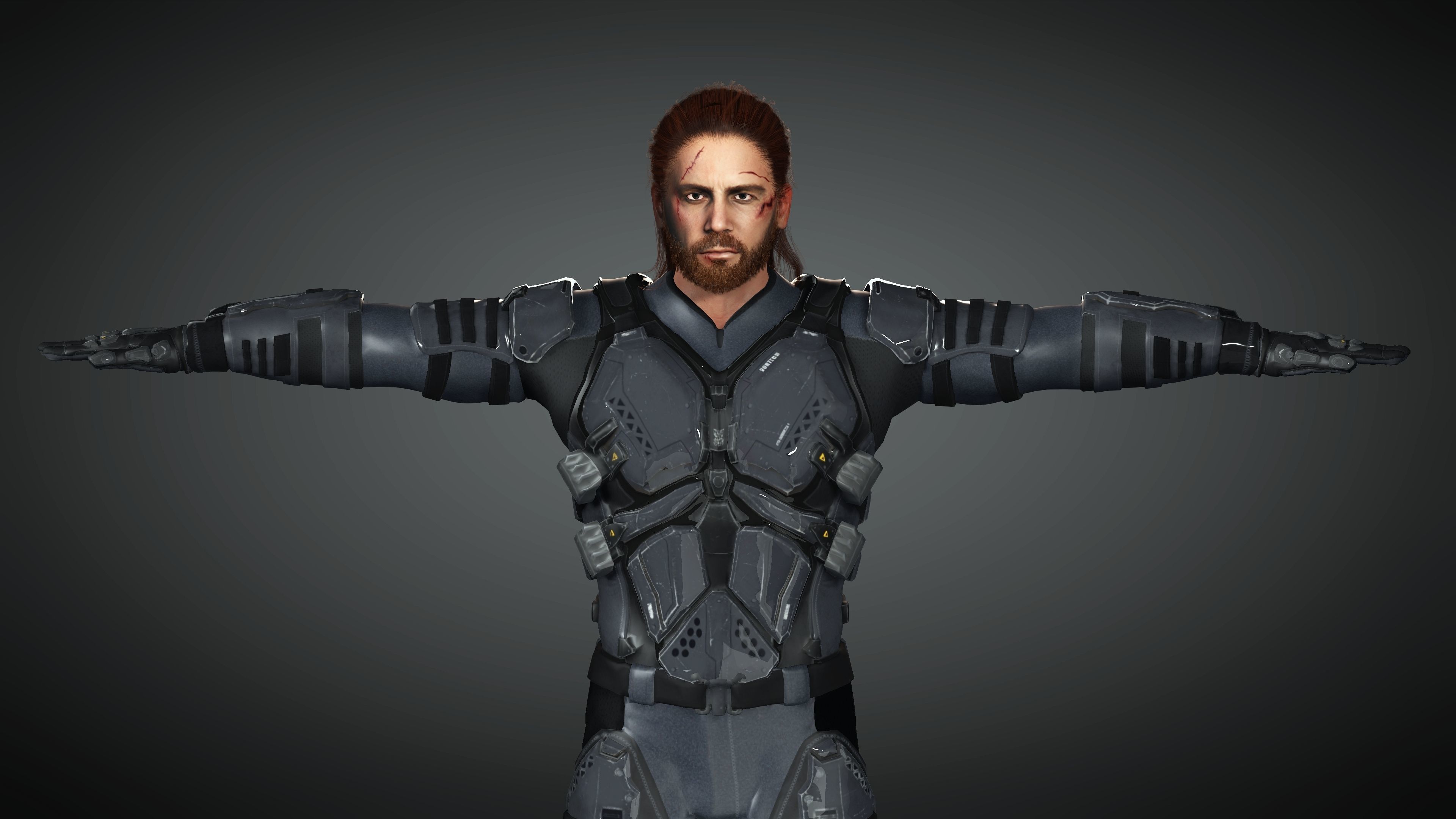 Realistic  and  Rigged Character Game Ready  3D model_4