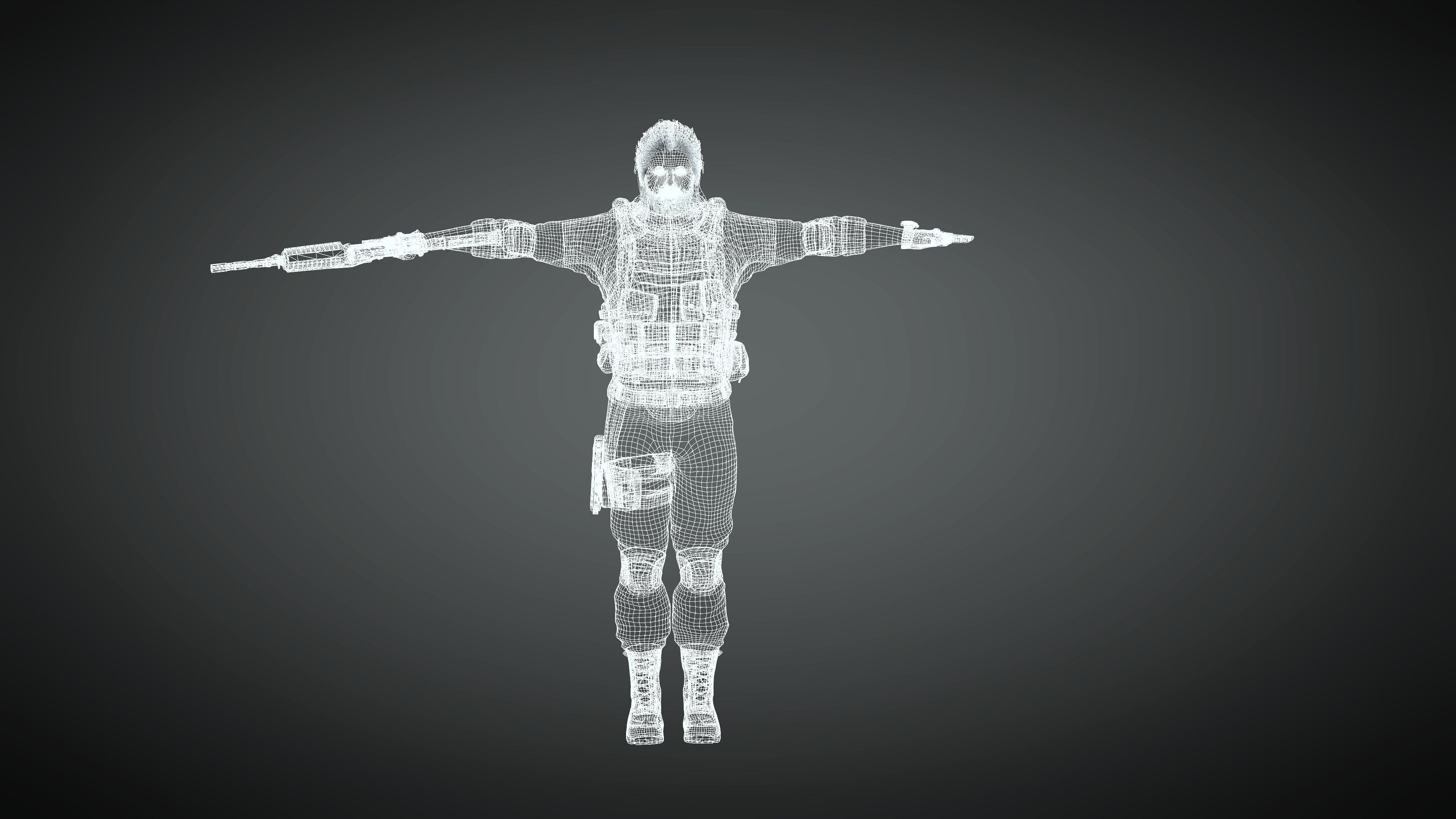 Realistic  and  Rigged Character Game Ready  3D model_19