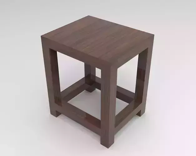 Wooden Stool Volume 02 Low-poly 3D model