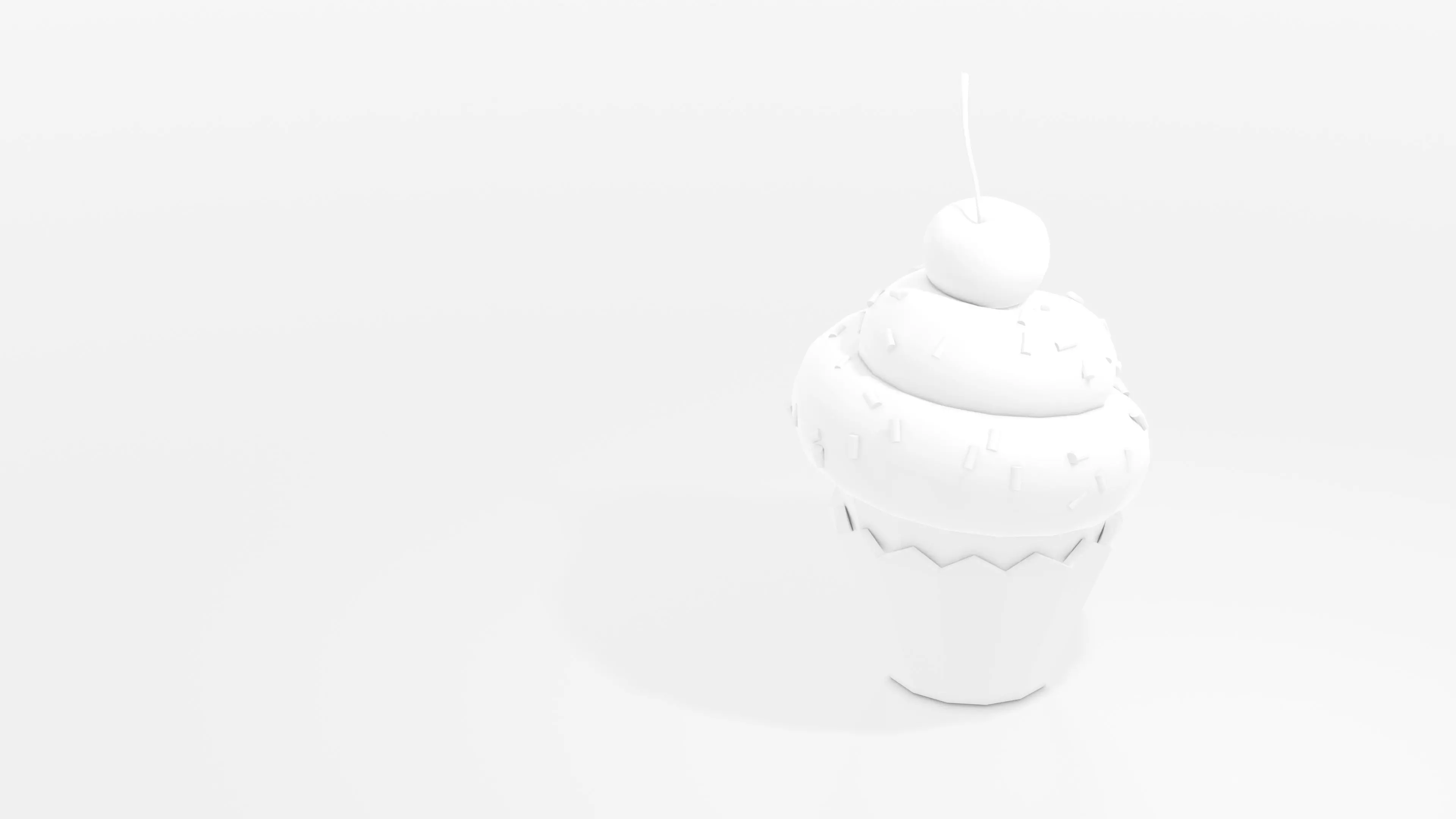 3d white cupcake on white background animation 3D model_0