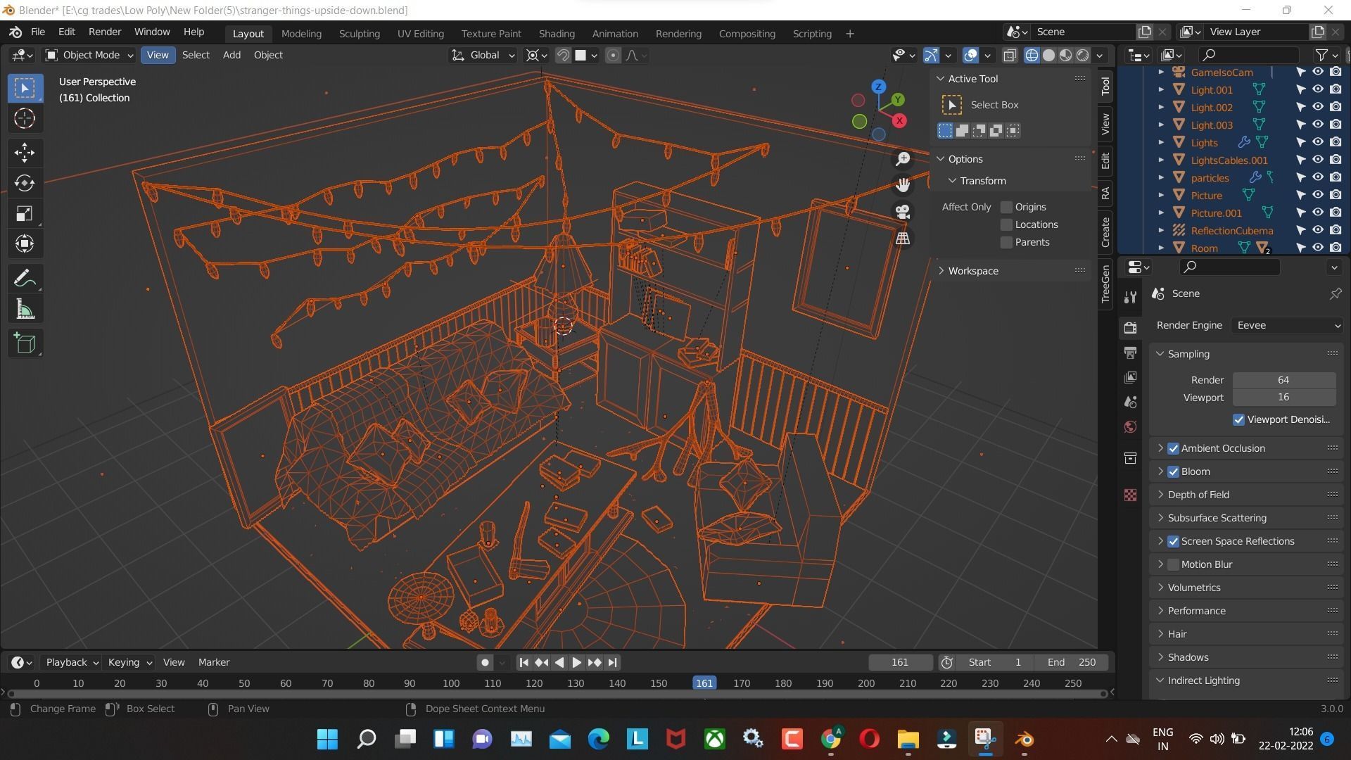 stranger-things-upside-down low poly render in blender  Low-poly 3D model_4