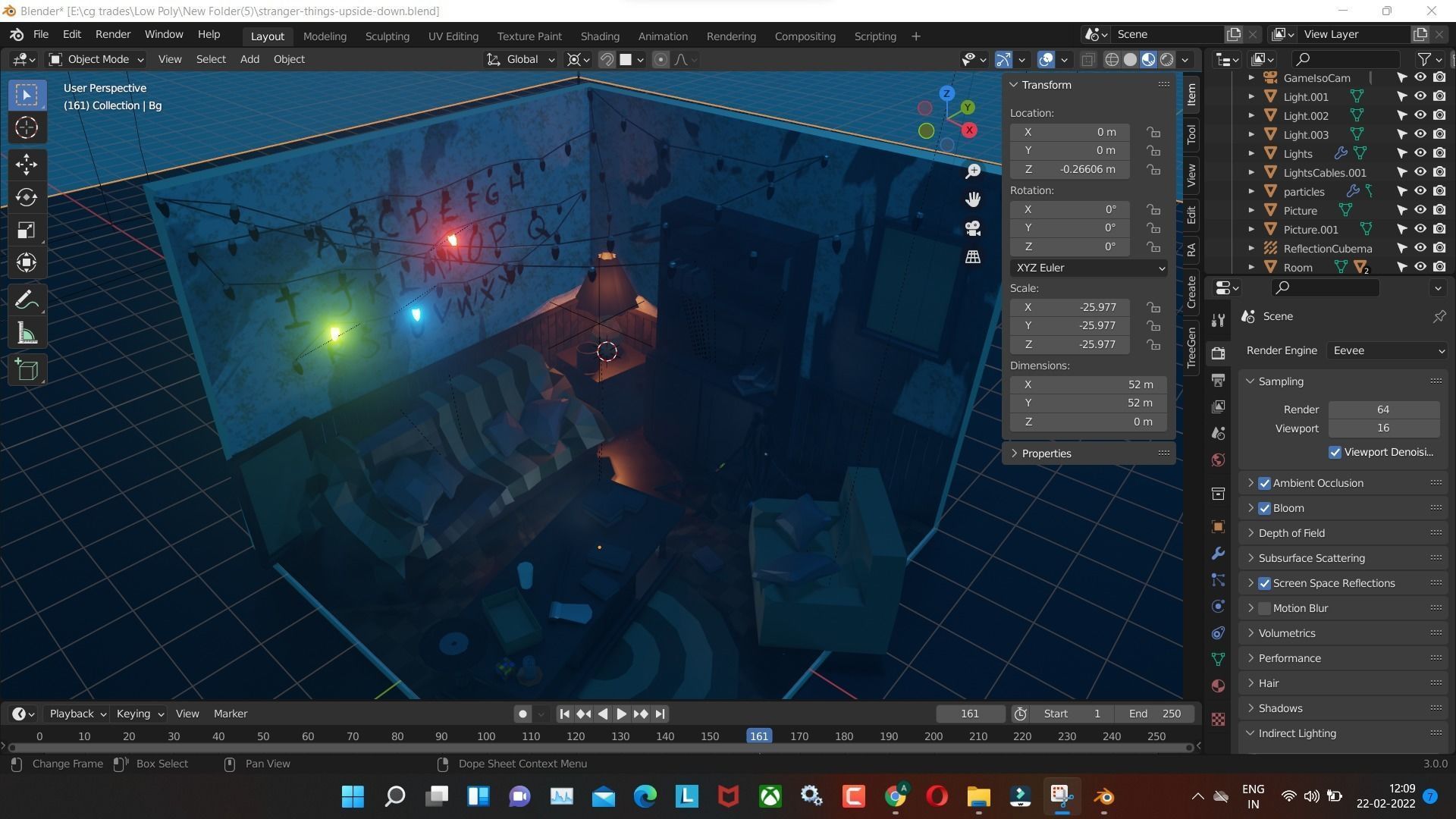 stranger-things-upside-down low poly render in blender  Low-poly 3D model_5