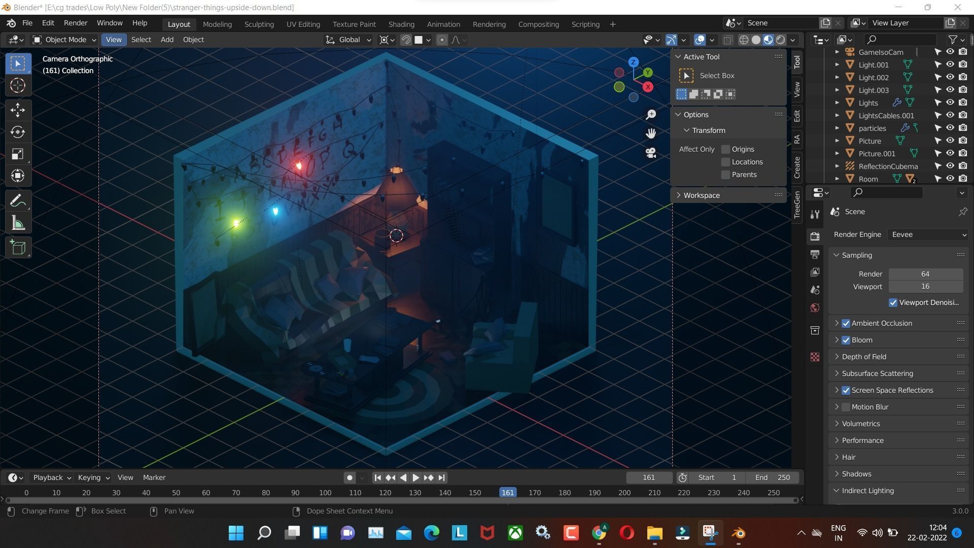 stranger-things-upside-down low poly render in blender  Low-poly 3D model_1