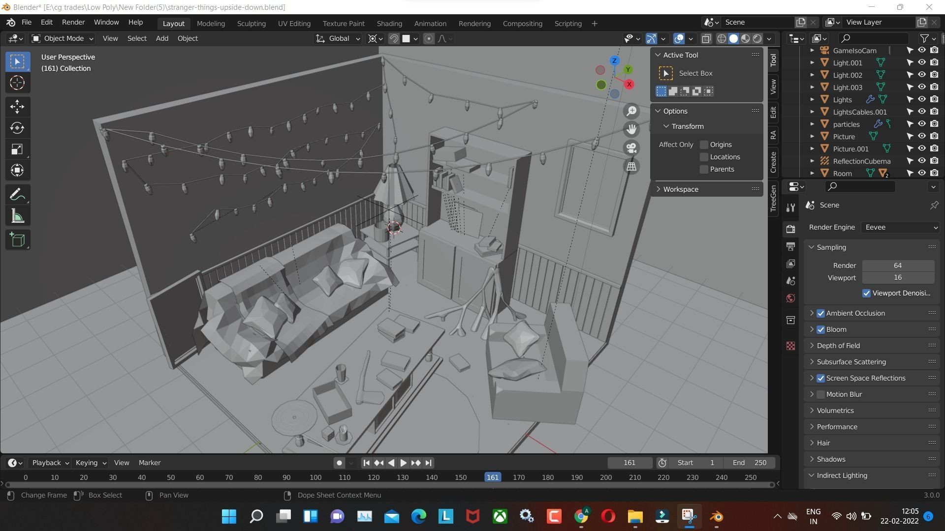 stranger-things-upside-down low poly render in blender  Low-poly 3D model_2