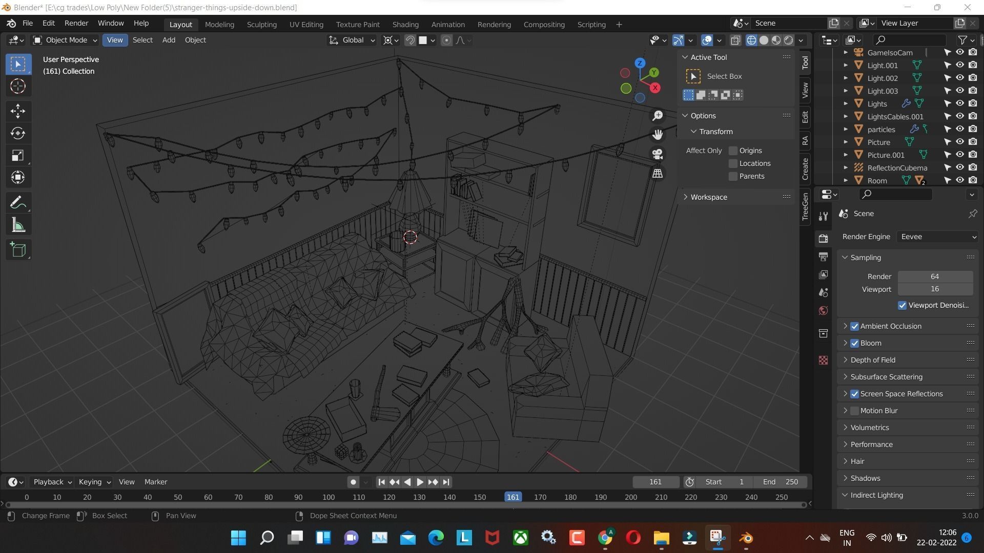 stranger-things-upside-down low poly render in blender  Low-poly 3D model_3