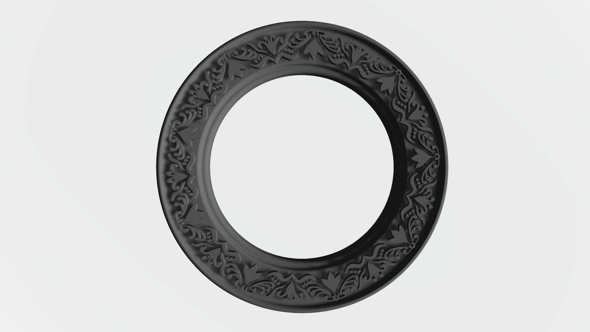 Round frame with flower ornament for pictures or mirror cnc 3D print model_16