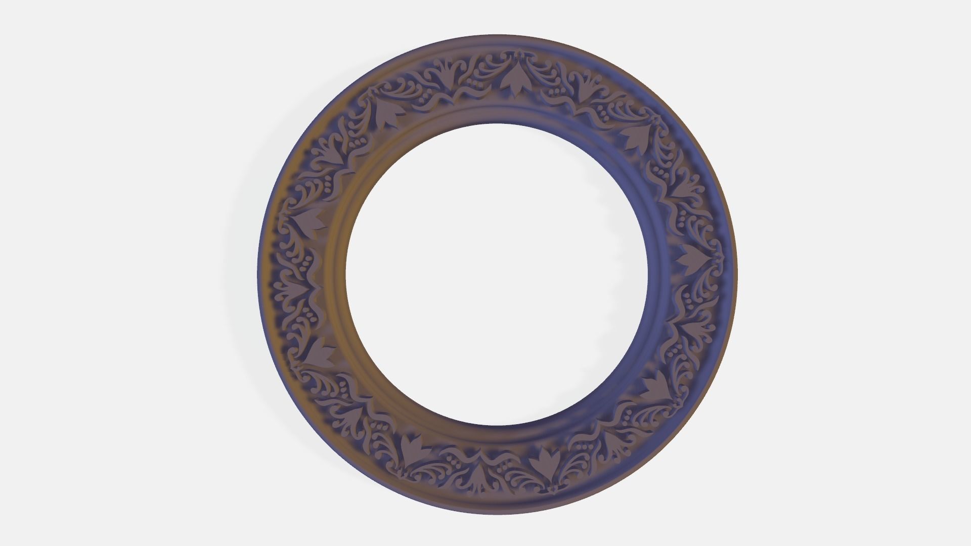 Round frame with flower ornament for pictures or mirror cnc 3D print model_1