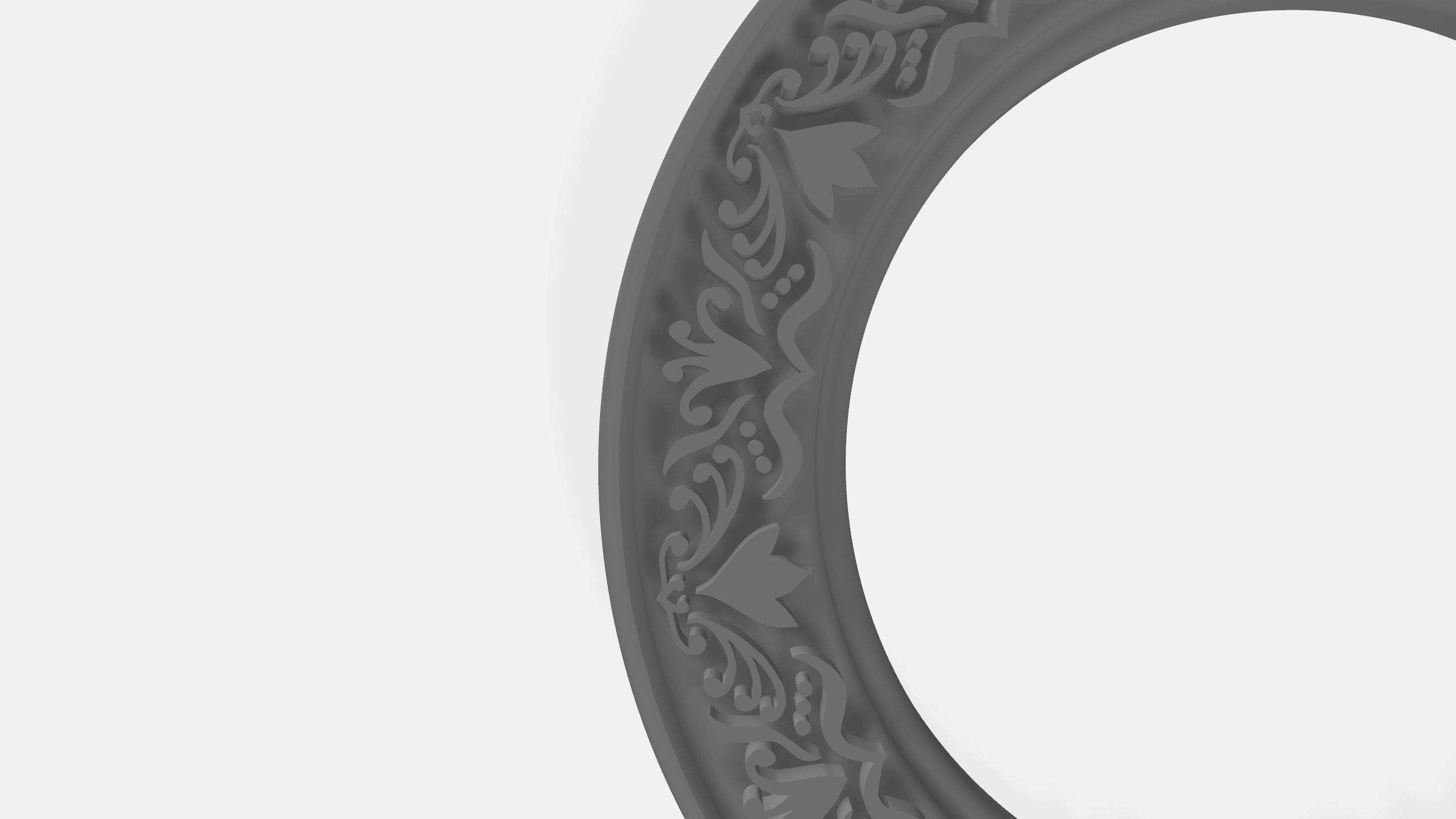 Round frame with flower ornament for pictures or mirror cnc 3D print model_10