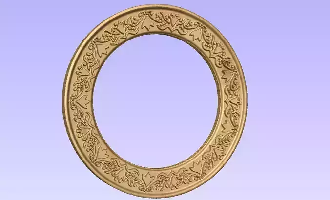 Round frame with  flower ornament for pictures or mirror cnc 3D print model
