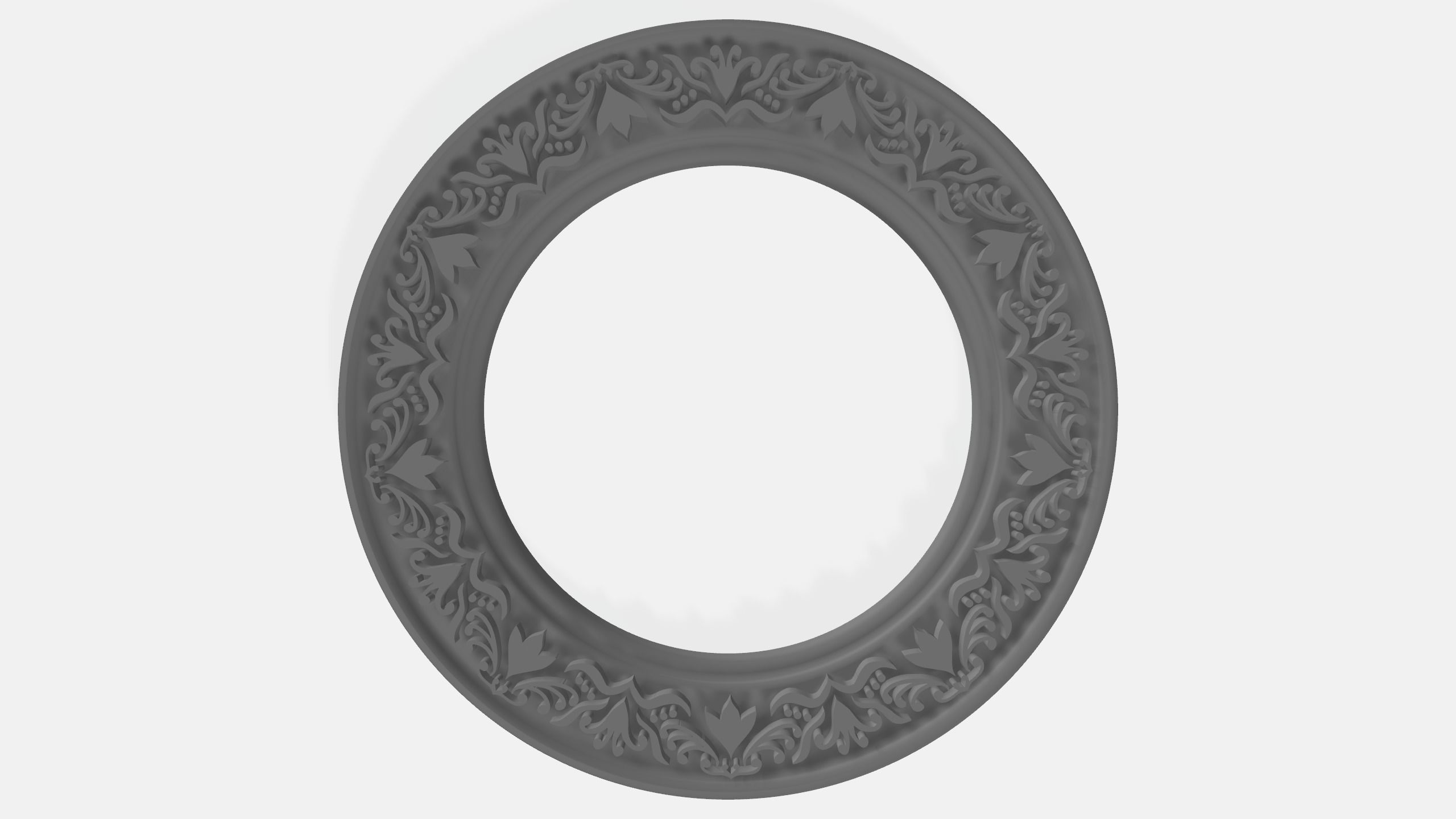Round frame with flower ornament for pictures or mirror cnc 3D print model_7