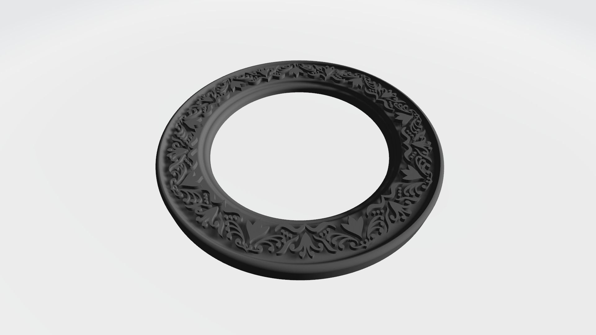 Round frame with flower ornament for pictures or mirror cnc 3D print model_4