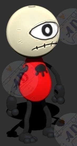 mieruko- meme chan keychain  3D print model_5