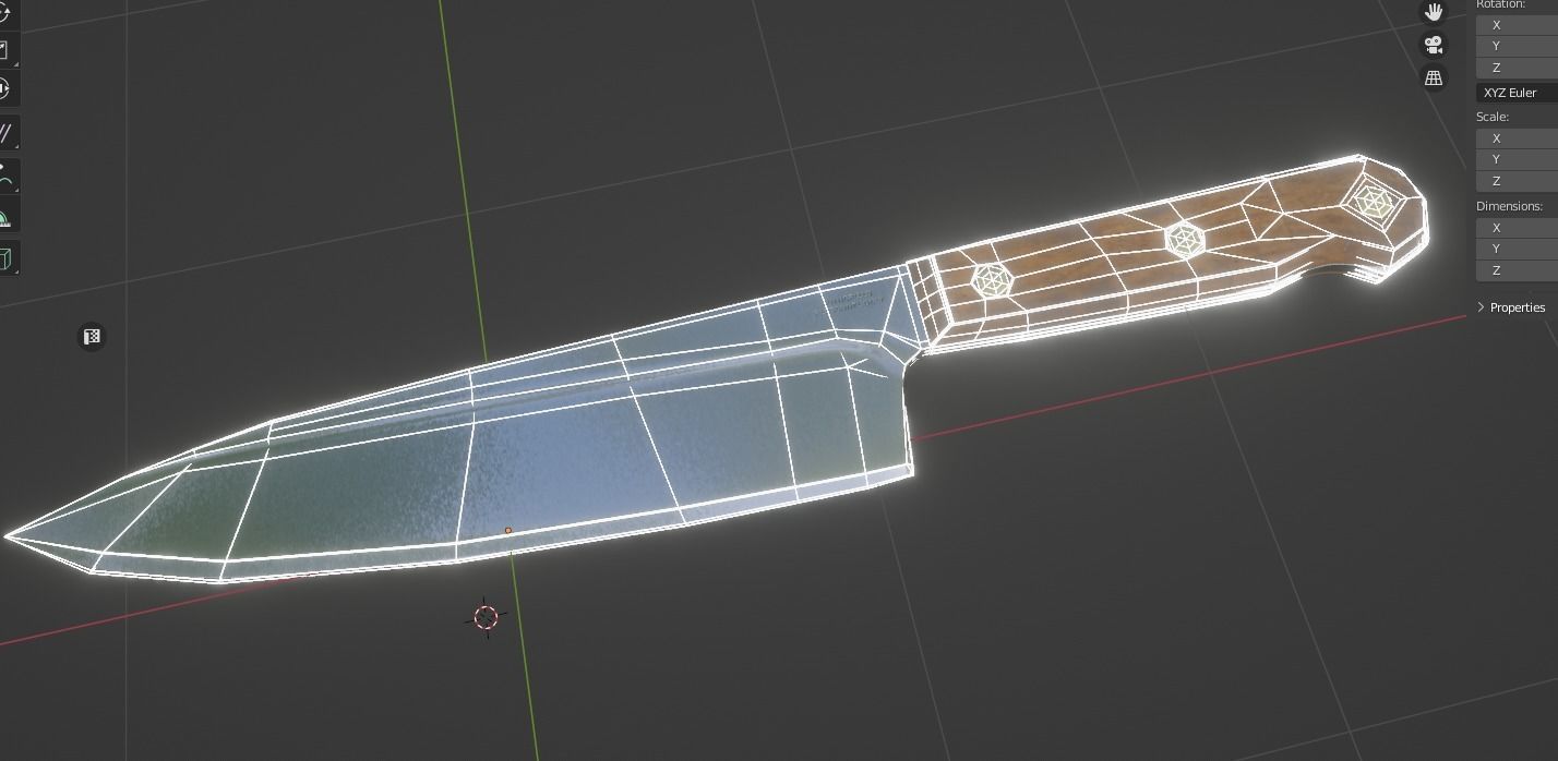 Knife with blood 3D model_1