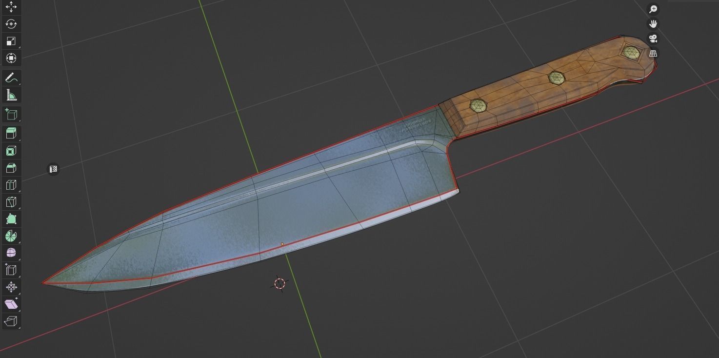 Knife with blood 3D model_4