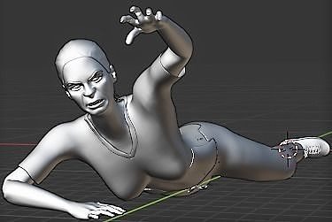  Zombie girl 3D print model
