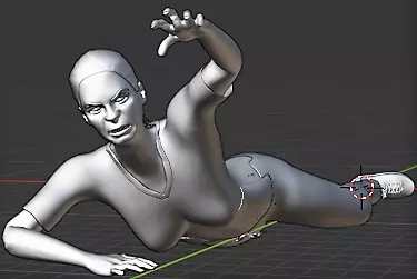  Zombie girl 3D print model_0
