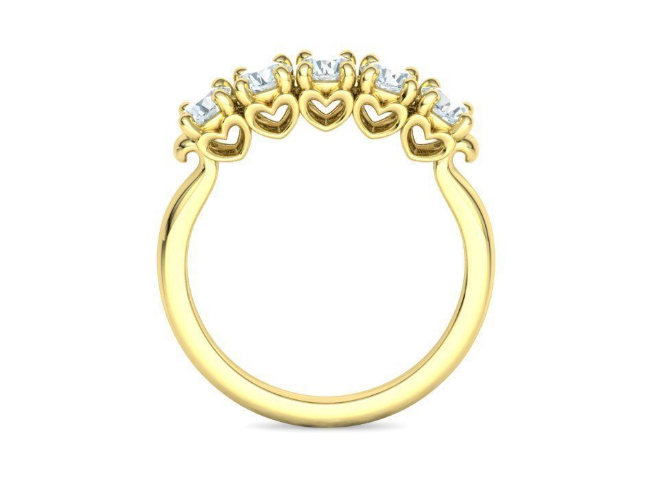 Eternity Ring 5 Stone Band 4mm stones 3dmodel  3D print model_32