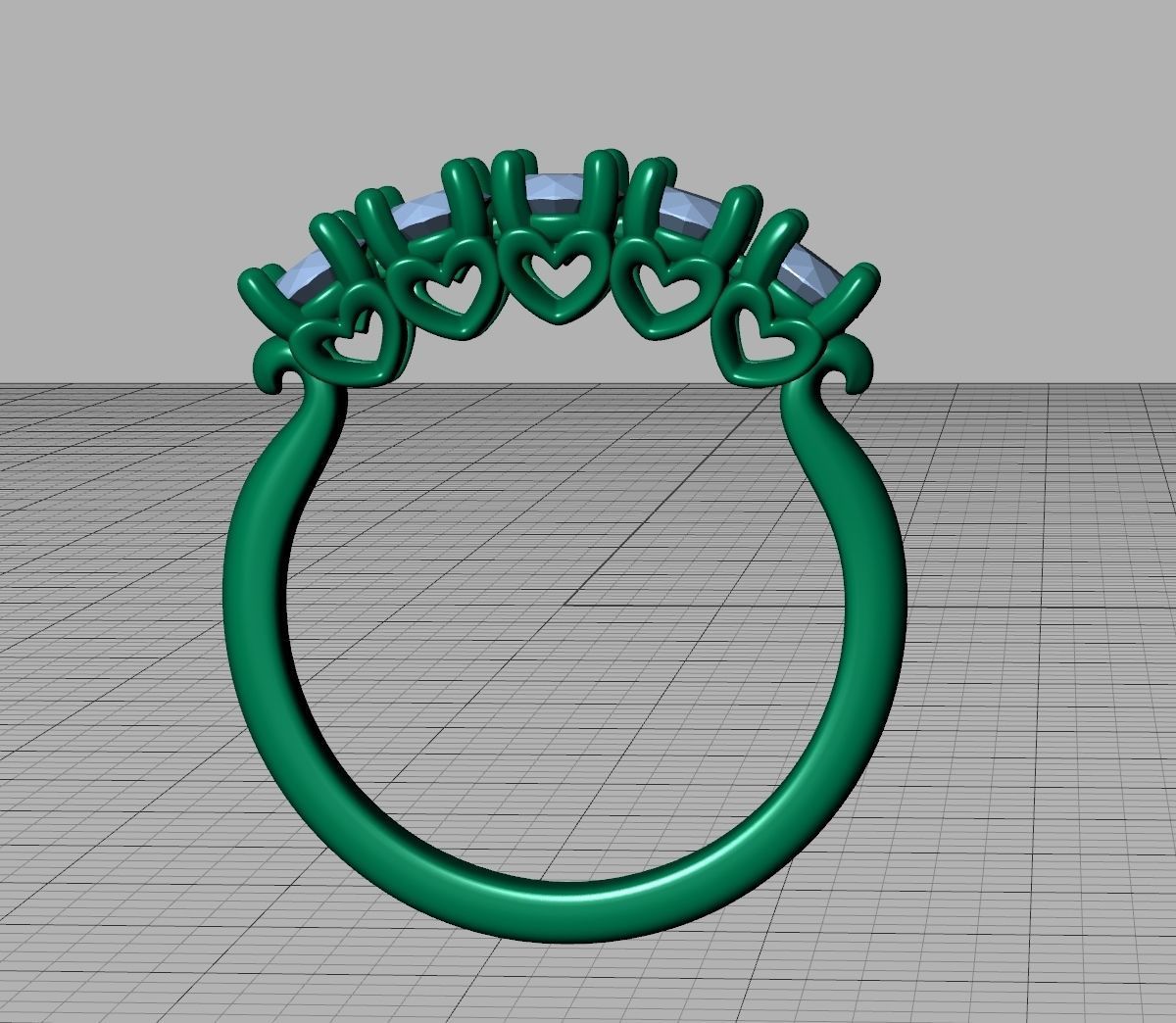 Eternity Ring 5 Stone Band 4mm stones 3dmodel  3D print model_19