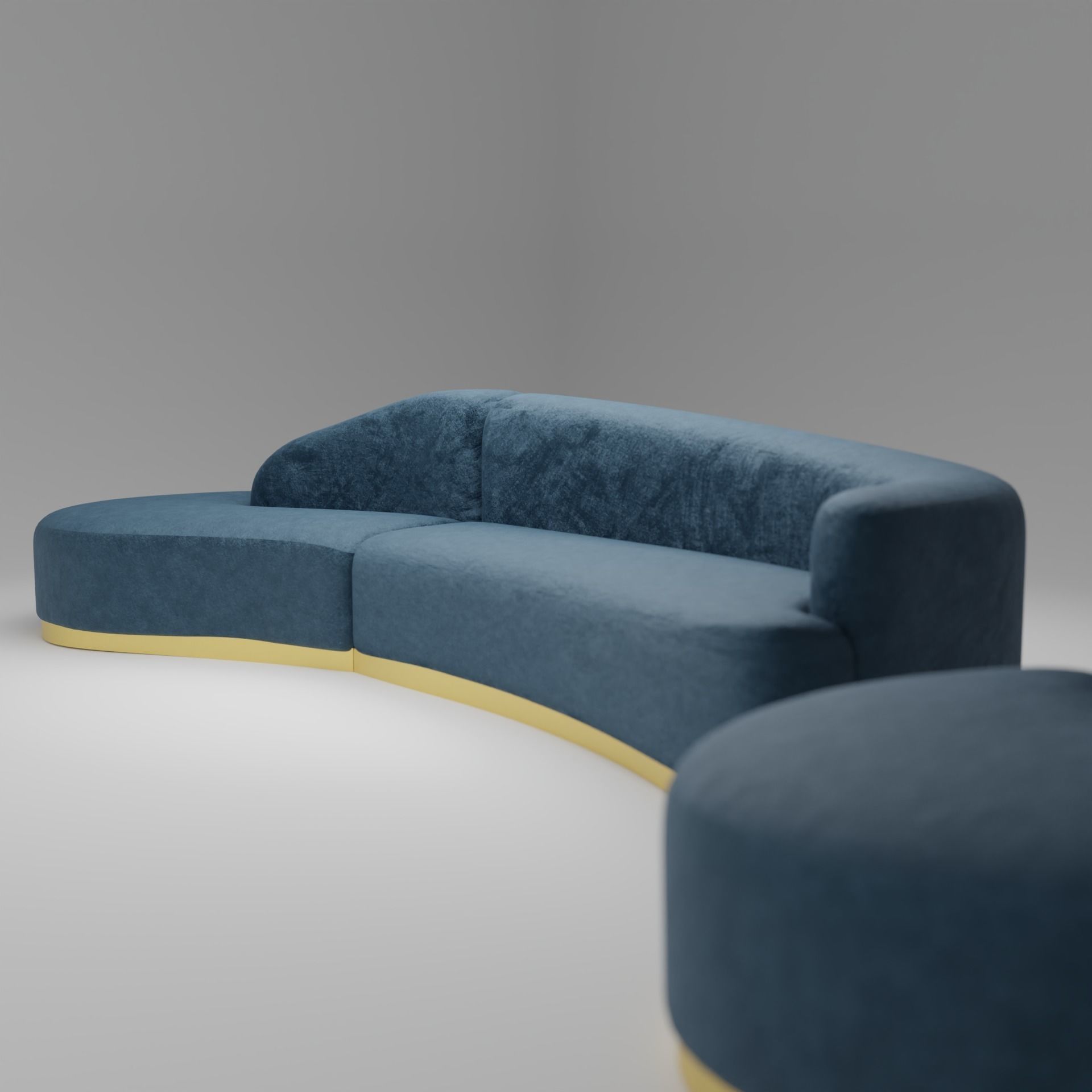 Reya Curved Sectional Sofa 3D model_2