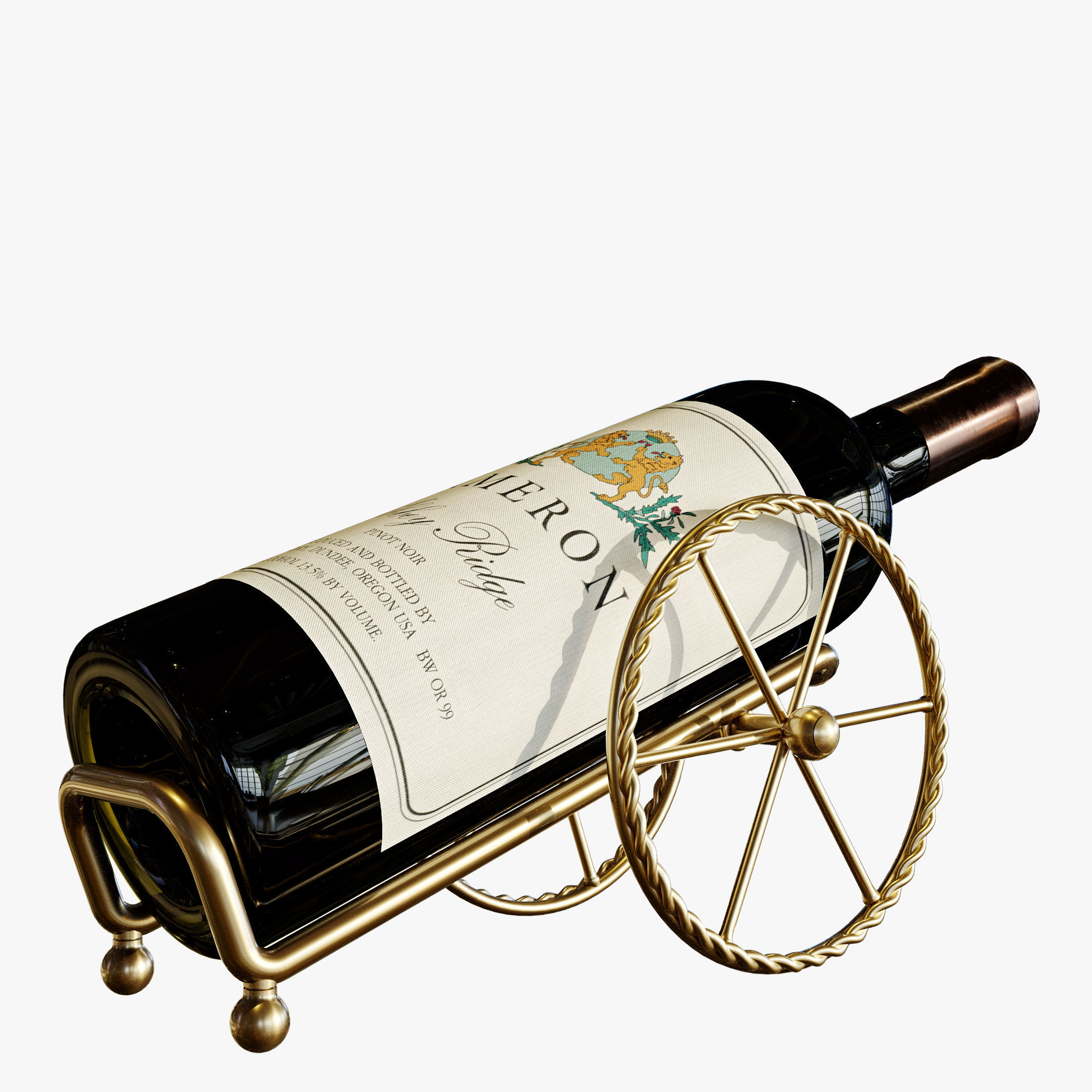 Wine bottle set 19 3D model_4