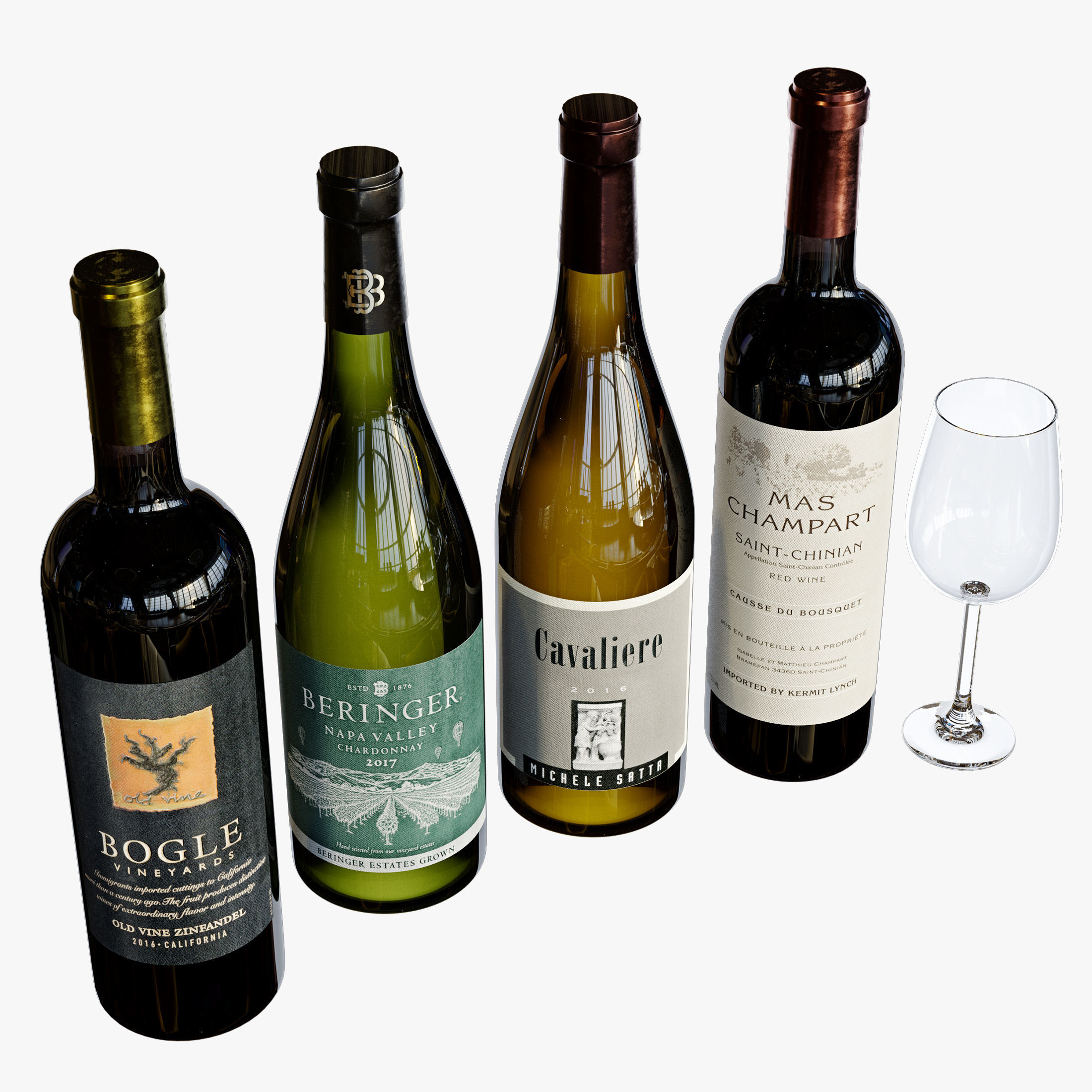 Wine bottle set 19 3D model_2