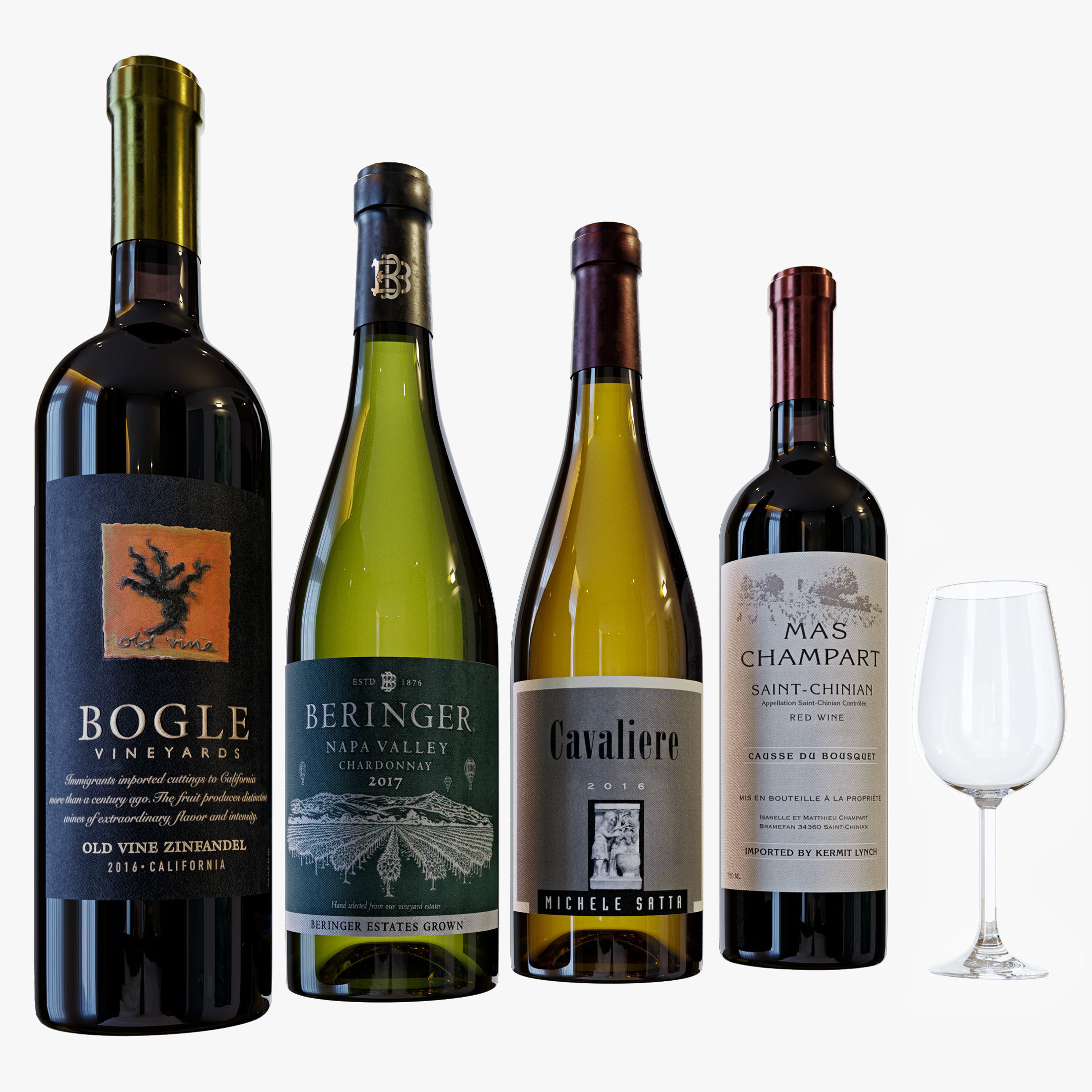 Wine bottle set 19 3D model_1