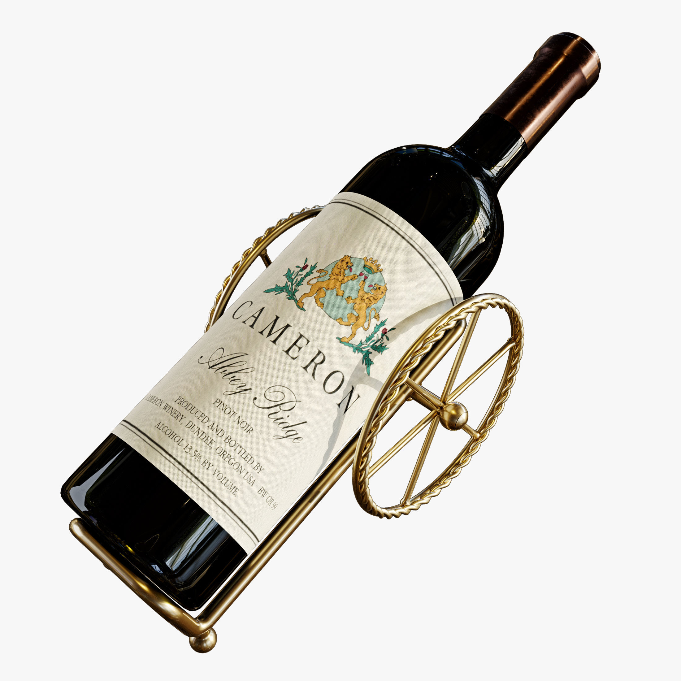 Wine bottle set 19 3D model_3