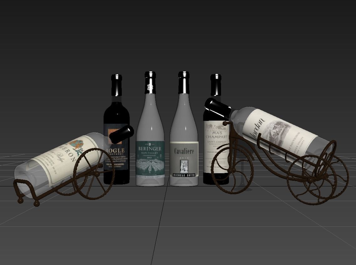 Wine bottle set 19 3D model_7