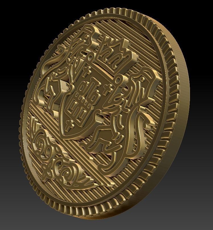 Button  with Ancient  Motif for 3D Print 3D print model_5