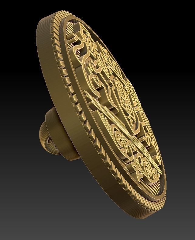  Button  with Ancient  Motif for 3D Print 3D print model_4