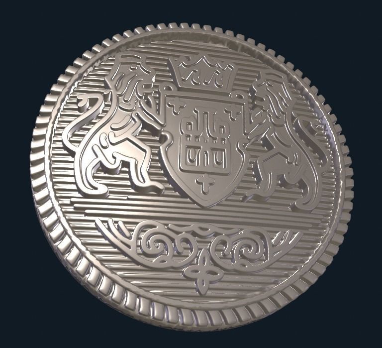  Button  with Ancient  Motif for 3D Print 3D print model_12