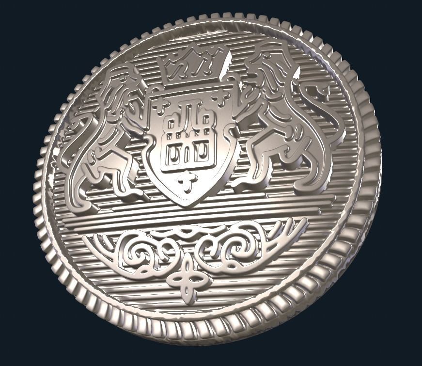  Button  with Ancient  Motif for 3D Print 3D print model_14