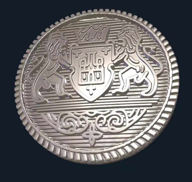  Button  with Ancient  Motif for 3D Print 3D print model_0