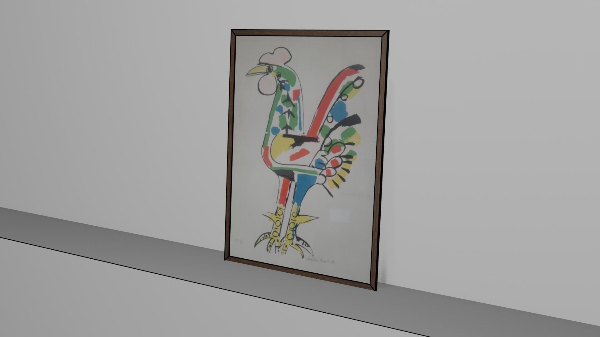 Aldemir Martins galo painting from Brasil  3D model_6