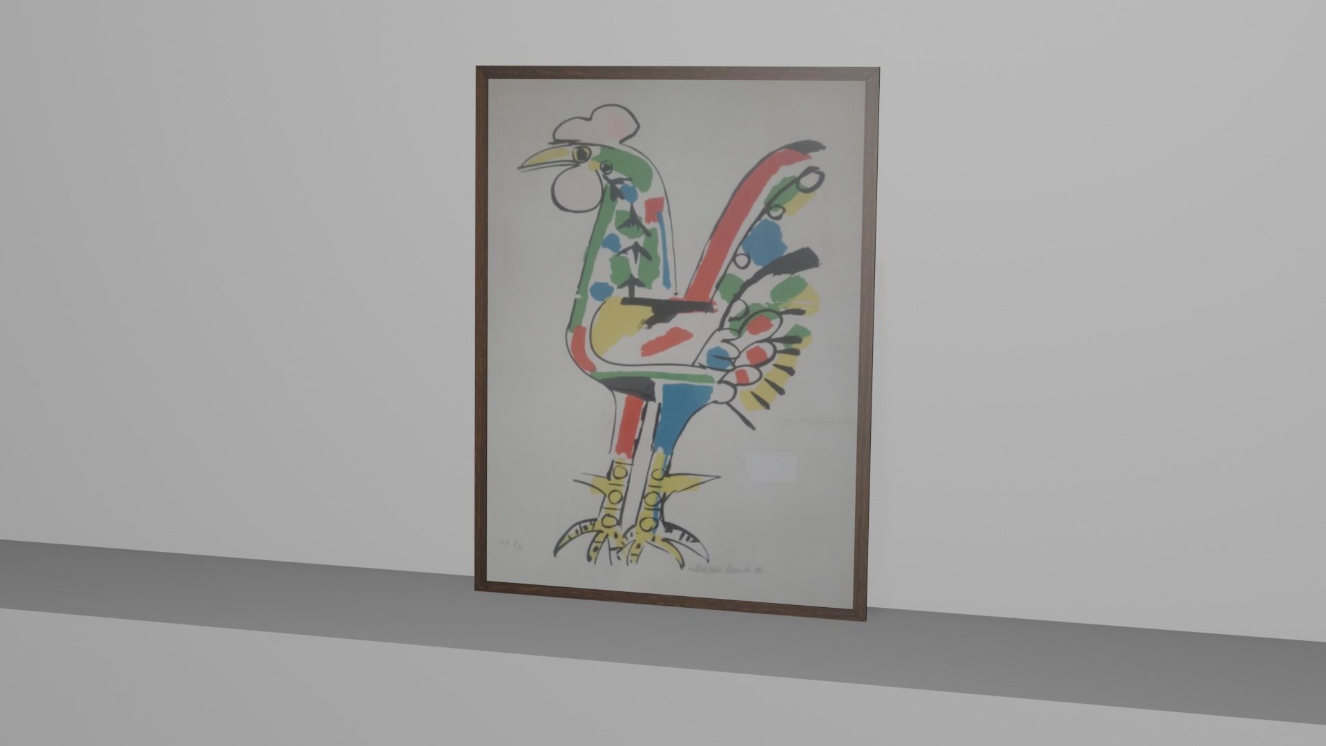 Aldemir Martins galo painting from Brasil  3D model_3