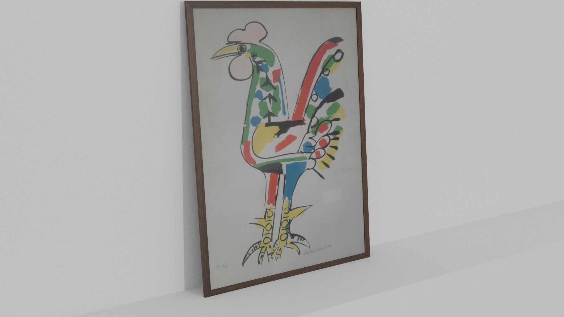 Aldemir Martins galo painting from Brasil  3D model_5