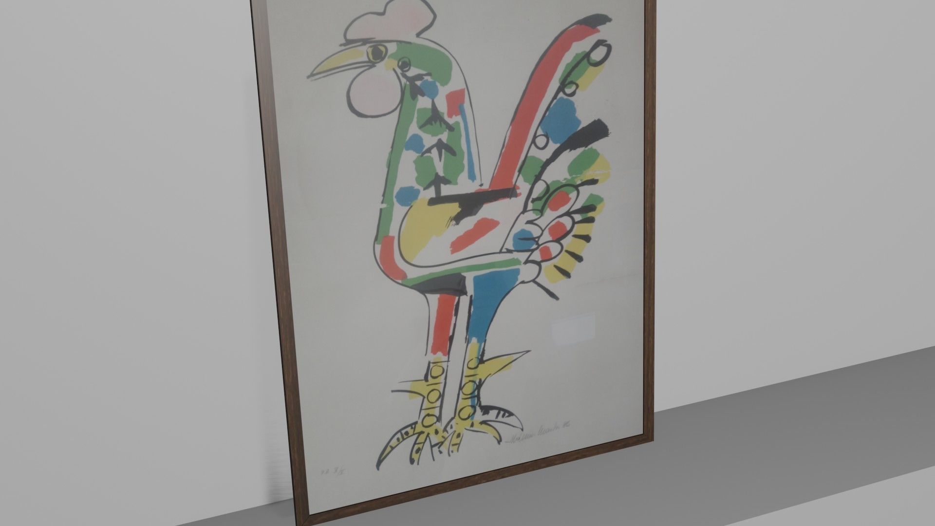 Aldemir Martins galo painting from Brasil  3D model_4