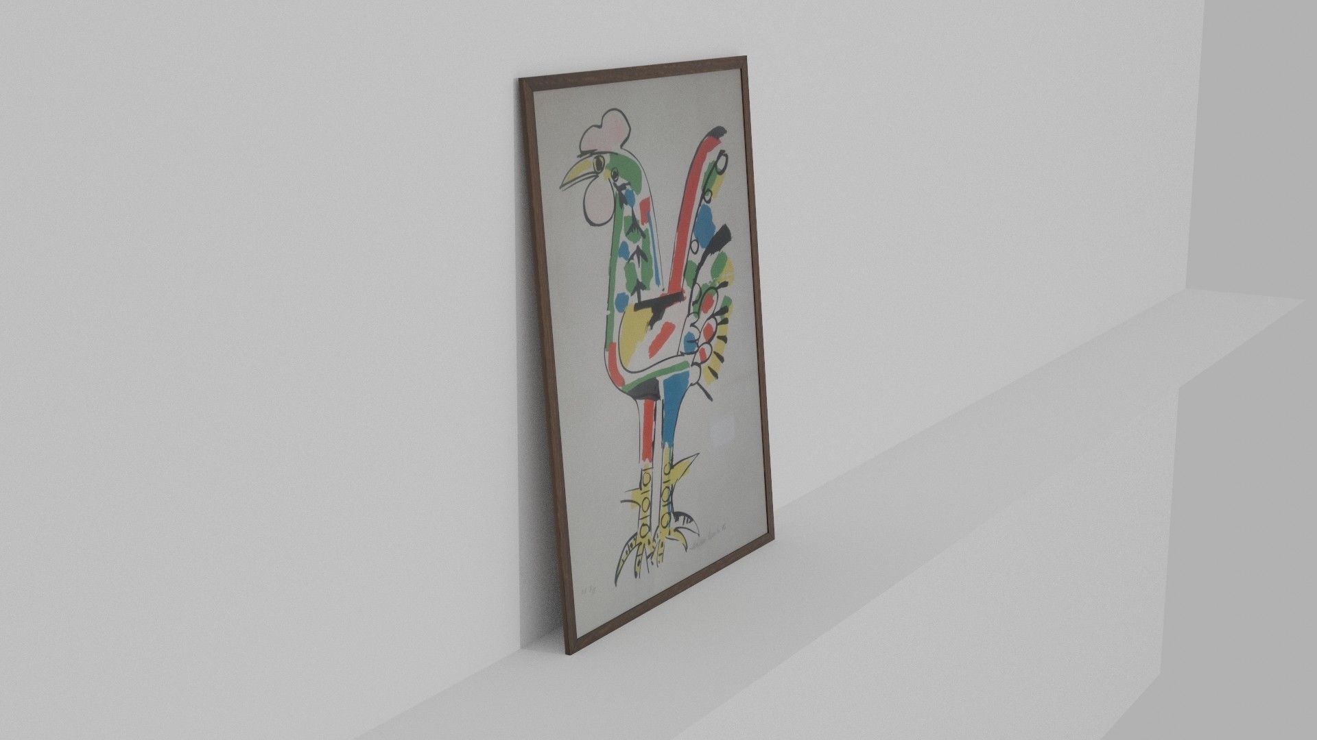 Aldemir Martins galo painting from Brasil  3D model_2